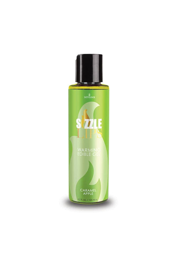 Sensuva - Sizzle Lips Edible Warming Gel - 4.2oz - Caramel Apple - Stag Shop