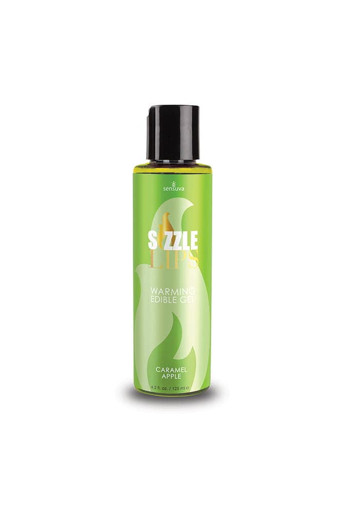 Sensuva - Sizzle Lips Edible Warming Gel - 4.2oz - Caramel Apple - Stag Shop