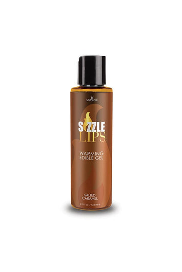Sensuva - Sizzle Lips Edible Warming Gel - 4.2oz-Salted Caramel - Stag Shop