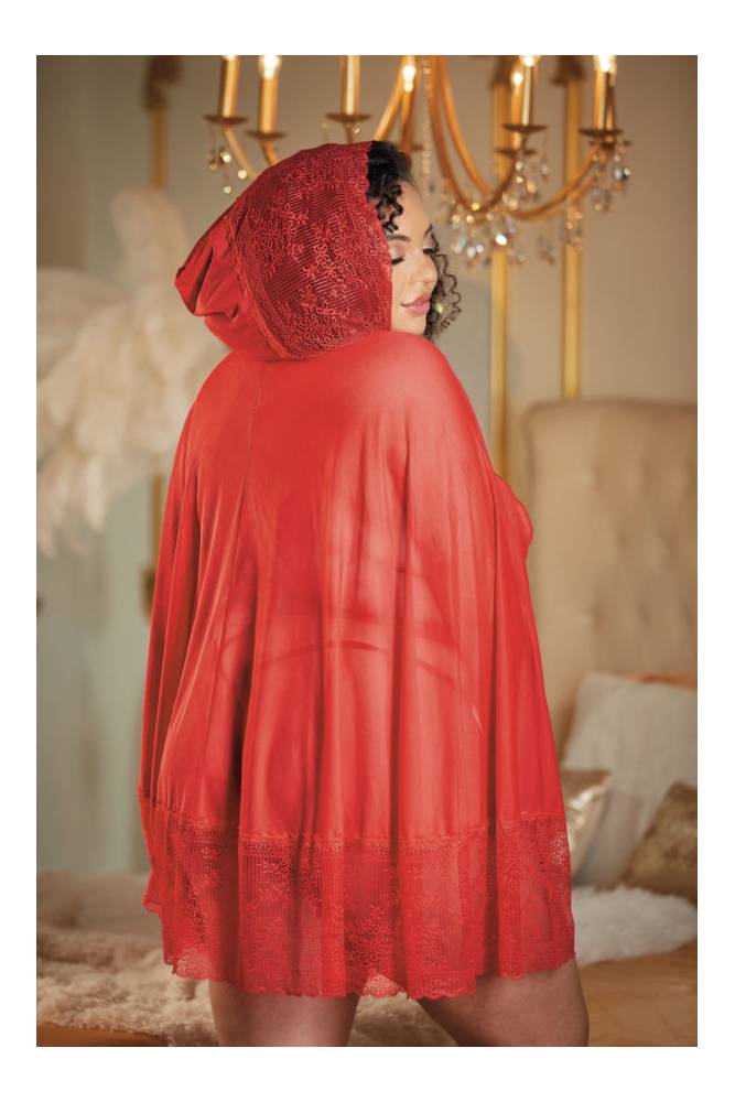 Allure Lingerie - Serena Lace Mesh Cape with Attached Waist Belt - OS/XL - Stag Shop