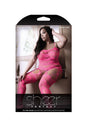 Fantasy Lingerie - SF926Q - To the Moon Geometric Gartered Bodystocking - Pink - Queen Size - Stag Shop