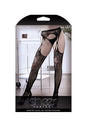 Fantasy Lingerie - SF936 - What If? Floral Net Garter Stockings - Black - OS - Stag Shop
