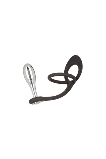 Cal Exotics - Star Fucker - Teardrop Plug with Dual Enhancer Ring - Silver - Stag Shop