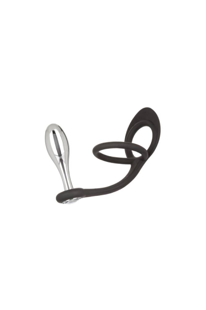 Cal Exotics - Star Fucker - Teardrop Plug with Dual Enhancer Ring - Silver - Stag Shop