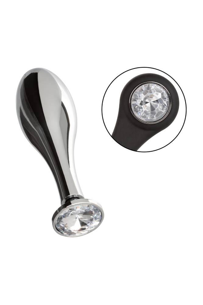 Cal Exotics - Star Fucker - Teardrop Plug with Dual Enhancer Ring - Silver - Stag Shop