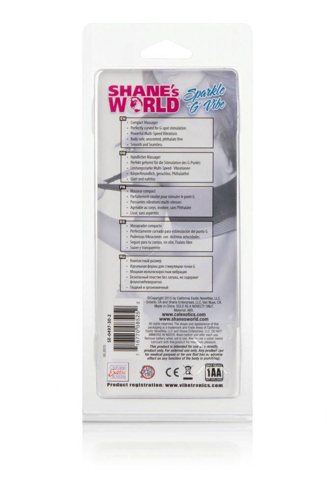 Cal Exotics - Shane's World - Sparkle G Vibe - Assorted Colours - Stag Shop