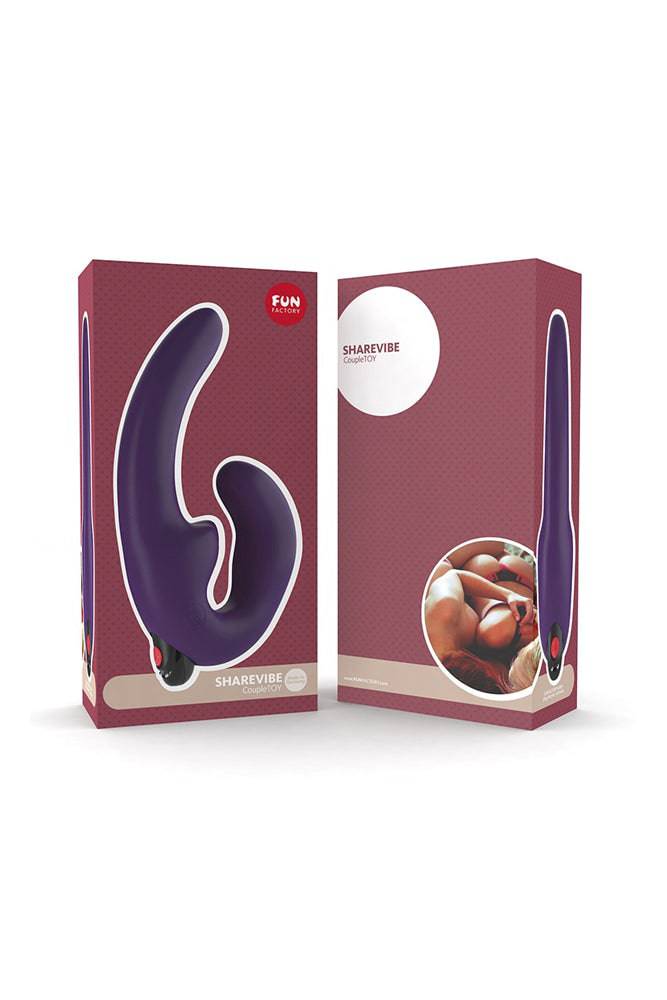 Fun Factory - ShareVibe Vibrating Strapless Strap-on - Dark Violet - Stag Shop