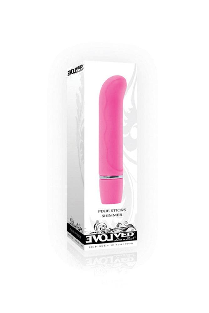 Evolved - Pixie Sticks - Shimmer Mini Vibrator - Pink - Stag Shop