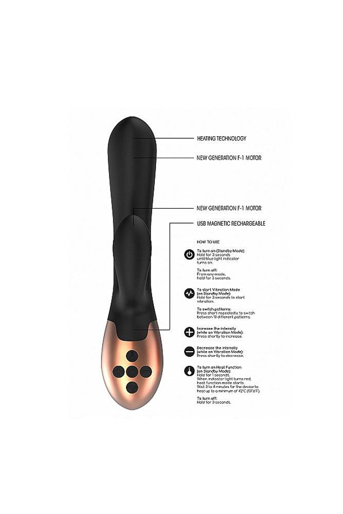 Shots Toys - Elegance - Exquisite Heating Dual Vibrator - Black - Stag Shop