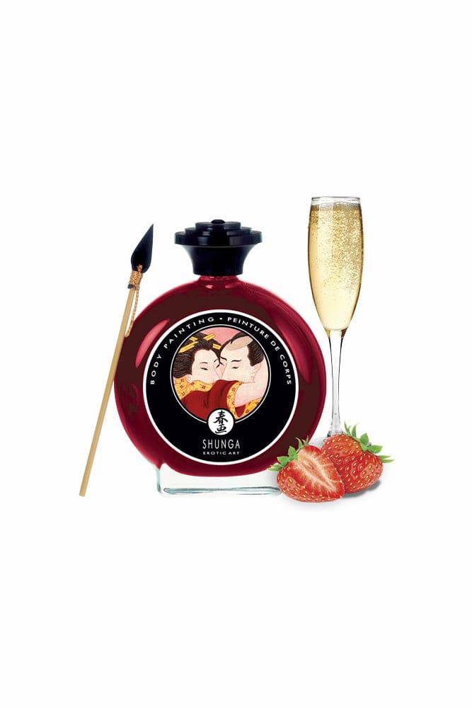 Shunga - Edible Body Paint - Strawberries & Champagne - Stag Shop