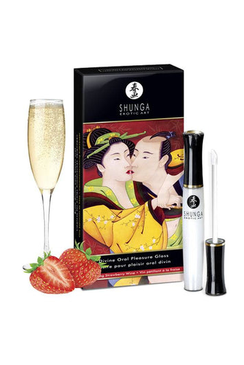 Shunga - Divine Oral Pleasure Lip Gloss - Strawberry Wine - Stag Shop
