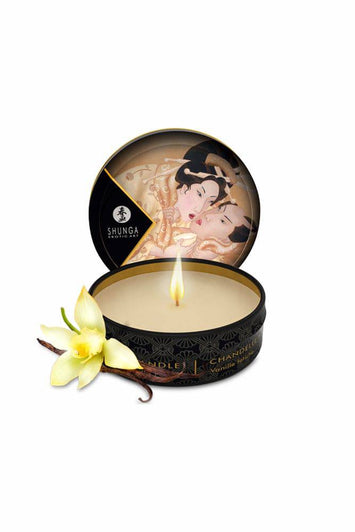 Shunga - Mini Massage Oil Candle - 1oz - Vanilla Bean - Stag Shop