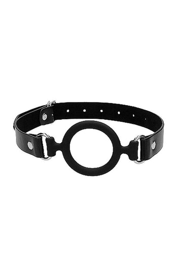 Ouch by Shots Toys - Silicone  Ring Gag - Black - Stag Shop