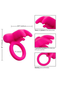 Thumbnail for Cal Exotics - Couples Enhancer - Rechargeable Triple Clit Flicker Cock Ring - Pink - Stag Shop