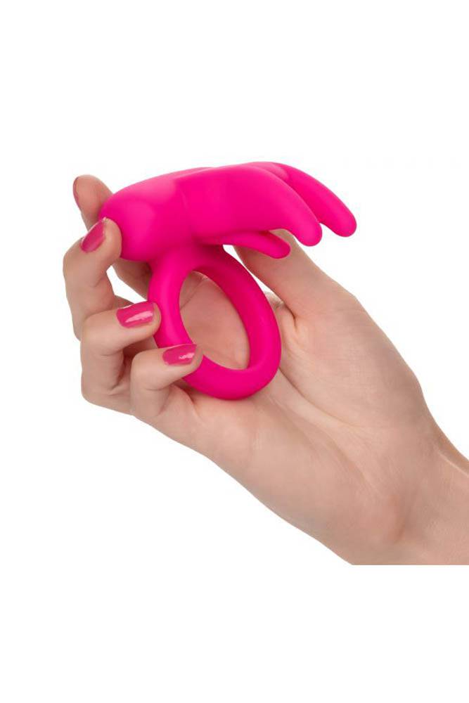 Cal Exotics - Couples Enhancer - Rechargeable Triple Clit Flicker Cock Ring - Pink - Stag Shop