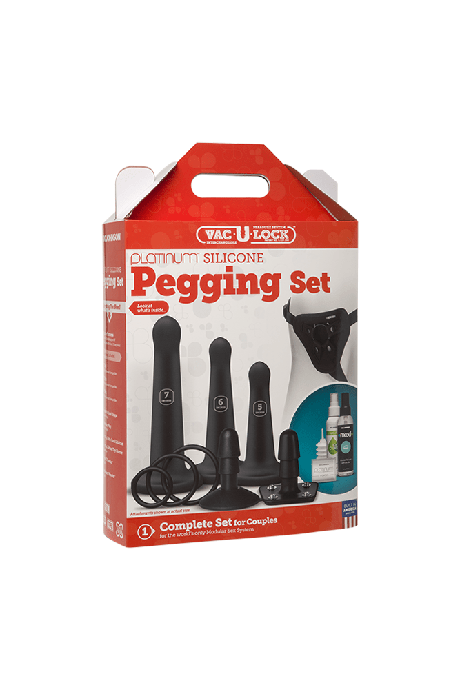 Vac-U-Lock by Doc Johnson - Silicone Pegging Set - Black - Stag Shop
