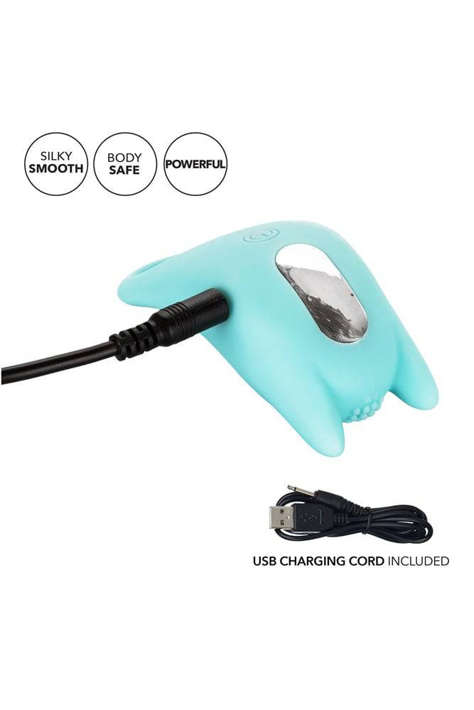 Cal Exotics - Couples Enhancer - Silicone Dual Exciter Cock Ring - Teal - Stag Shop