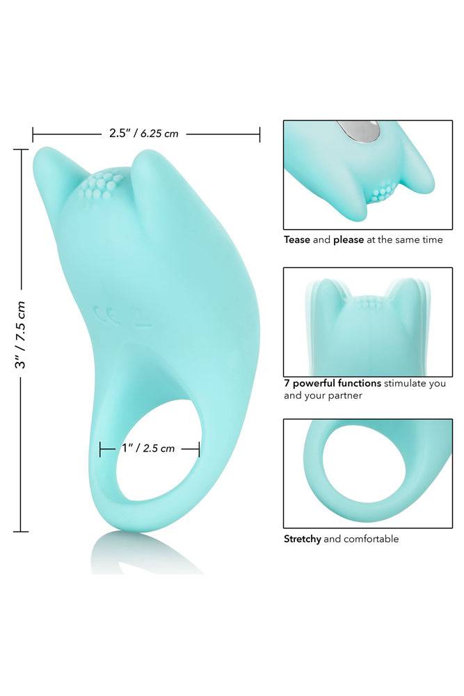 Cal Exotics - Couples Enhancer - Silicone Dual Exciter Cock Ring - Teal - Stag Shop