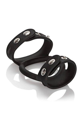 Cal Exotics - Silicone Tri-Snap Cock & Ball Cage - Black - Stag Shop