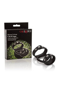 Thumbnail for Cal Exotics - Silicone Tri-Snap Cock & Ball Cage - Black - Stag Shop