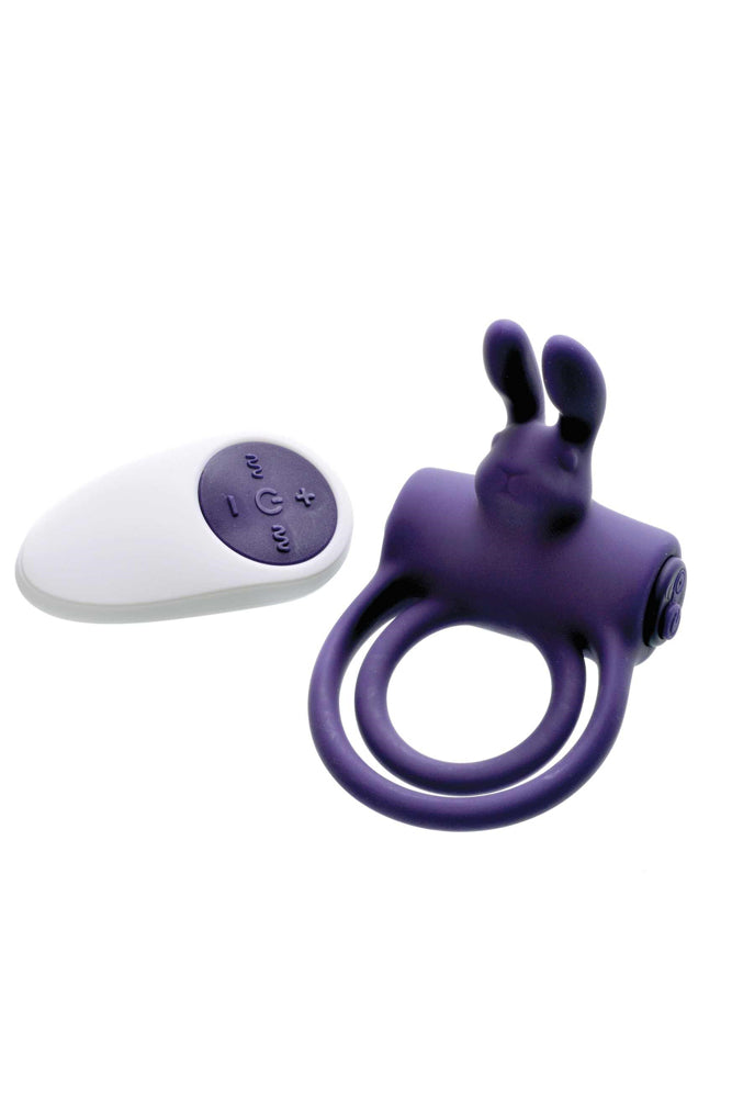 Adam & Eve - Silicone Remote Controlled Rabbit Cock Ring - Purple - Stag Shop