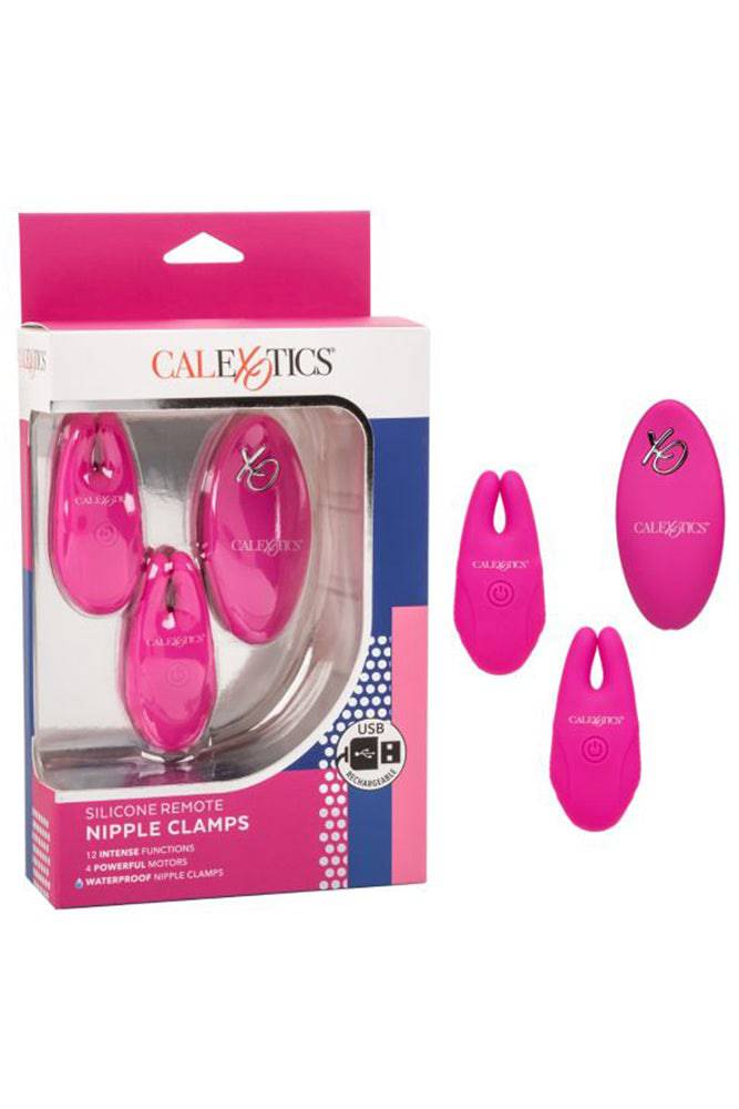 Cal Exotics - Silicone Remote Nipple Clamps - Pink - Stag Shop