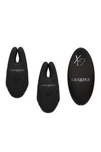 Thumbnail for Cal Exotics - Silicone Remote Vibrating Nipple Clamps - Black - Stag Shop