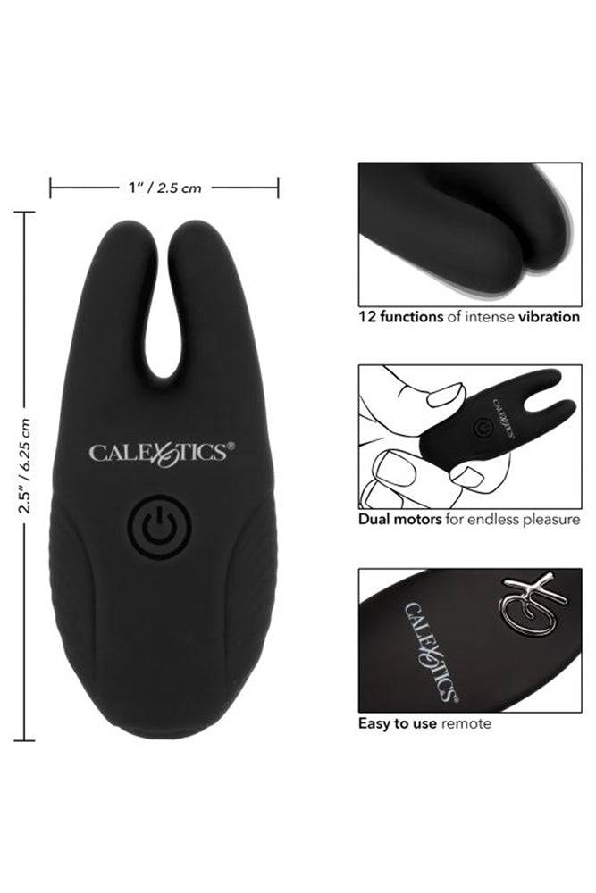 Cal Exotics - Silicone Remote Vibrating Nipple Clamps - Black - Stag Shop