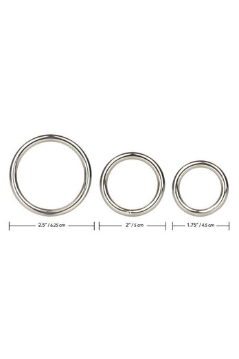Cal Exotics - Silver Cock Ring - 3 PC Set - Stag Shop