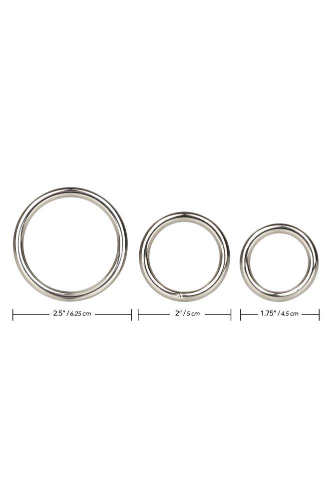 Cal Exotics - Silver Cock Ring - 3 PC Set - Stag Shop
