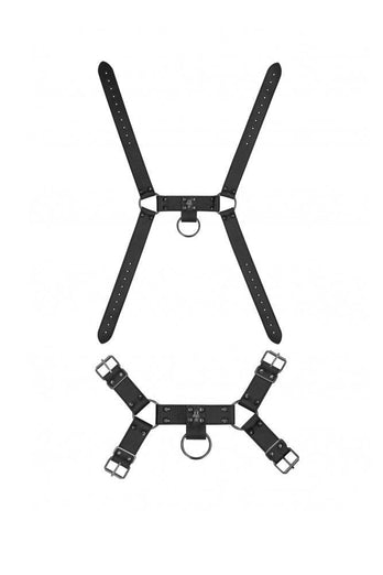 Ouch by Shots Toys - Skulled & Spiked Male Harness - Black - Stag Shop