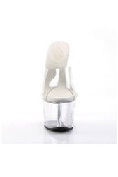 Pleaser USA - Sky 7 Inch Spike Heel Platform Mule Slide - Clear - Stag Shop
