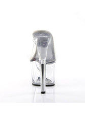 Pleaser USA - Sky 7 Inch Spike Heel Platform Mule Slide - Clear - Stag Shop