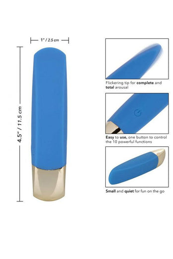 Cal Exotics - Slay - TeaseMe - Silicone Vibrating Bullet - Blue - Stag Shop
