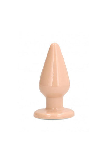 SLT by Shots Toys - Self Lubricating Butt Plug - 5 inch - Beige - Stag Shop