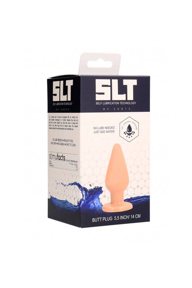 SLT by Shots Toys - Self Lubricating Butt Plug - 5 inch - Beige - Stag Shop