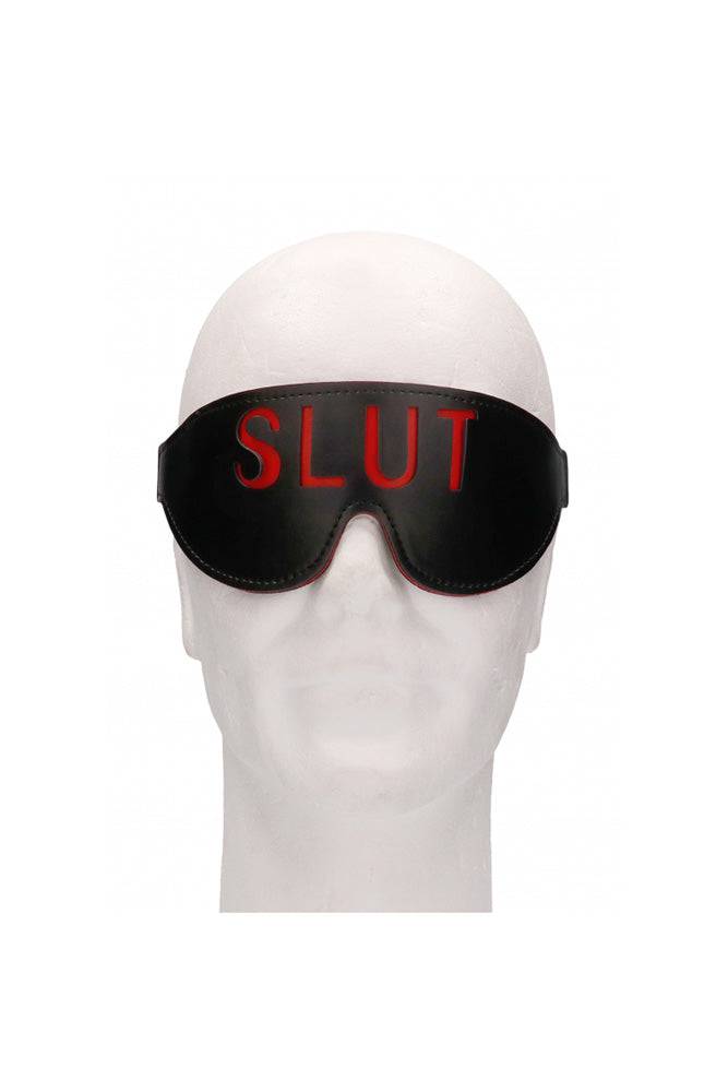 Ouch by Shots Toys - SLUT Blindfold - Black/Red
