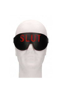 Thumbnail for Ouch by Shots Toys - SLUT Blindfold - Black/Red - Stag Shop