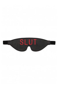 Thumbnail for Ouch by Shots Toys - SLUT Blindfold - Black/Red - Stag Shop