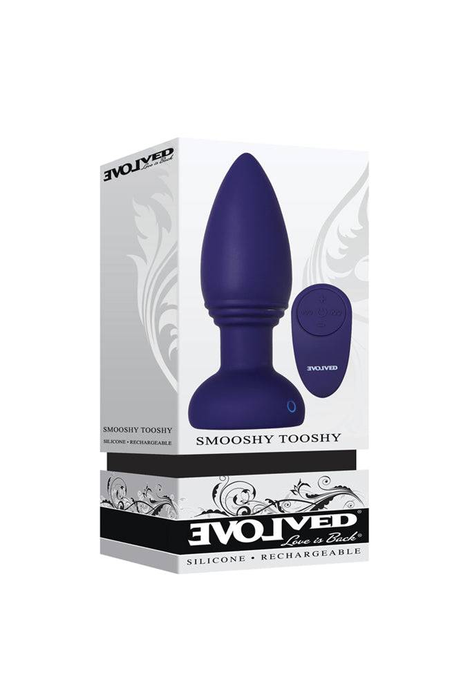 Evolved - Smooshy Tooshy Butt Plug & Remote - Purple - Stag Shop