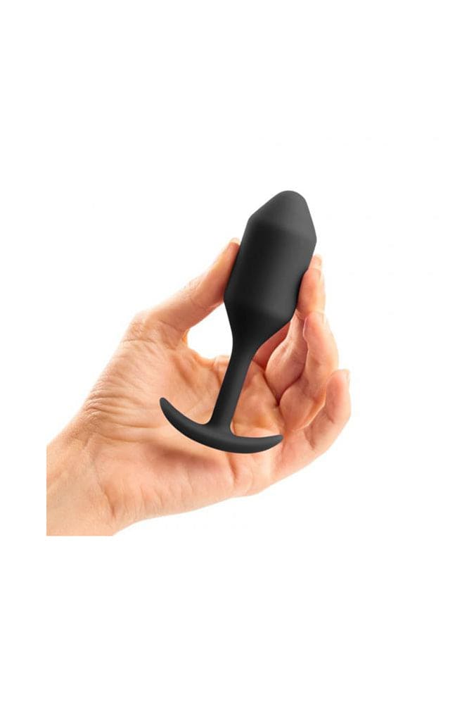 b-Vibe - Snug Plug 2 - Weighted Butt Plug - Black - 114 grams - Stag Shop