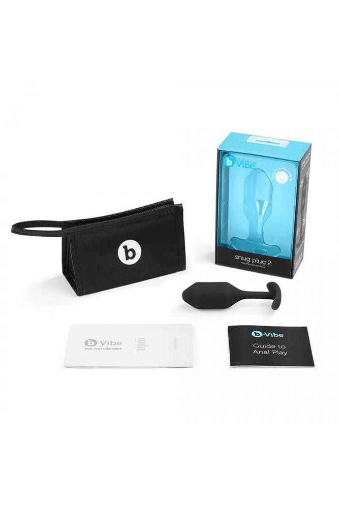 b-Vibe - Snug Plug 2 - Weighted Butt Plug - Black - 114 grams - Stag Shop