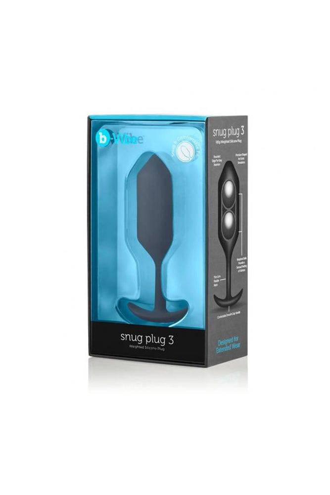 b-Vibe - Snug Plug 3 - Weighted Butt Plug - Black - Stag Shop