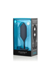 b-Vibe - Snug Plug 4 - Weighted Butt Plug - Black - Stag Shop