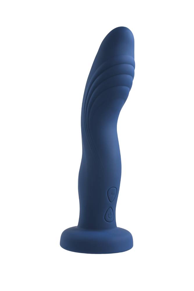 Evolved - Gender X - Snuggle Up Gartered Booty Short Harness & Remote Control Dildo - Blue/Black - Stag Shop
