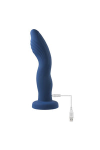 Thumbnail for Evolved - Gender X - Snuggle Up Gartered Booty Short Harness & Remote Control Dildo - Blue/Black - Stag Shop