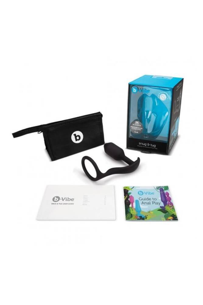 B-Vibe - Snug & Tug - Weighted Butt Plug with Cock Ring - Black - Stag Shop