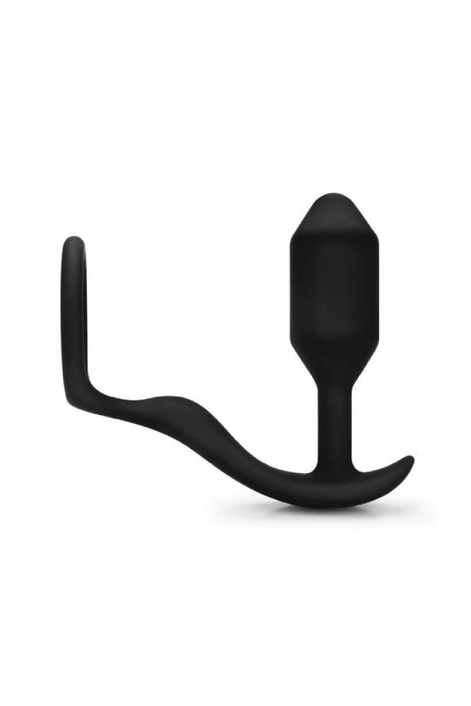B-Vibe - Snug & Tug - Weighted Butt Plug with Cock Ring - Black - Stag Shop