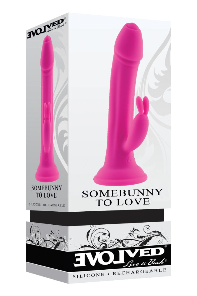 Evolved - Somebunny to Love Rabbit Vibrator with Suction Cup Base - Pink - Stag Shop