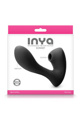 NS Novelties - INYA - Sonnet Dual Suction Vibrator - Black - Stag Shop